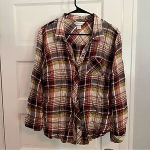 Christopher & Banks Plaid Flannel Button Down